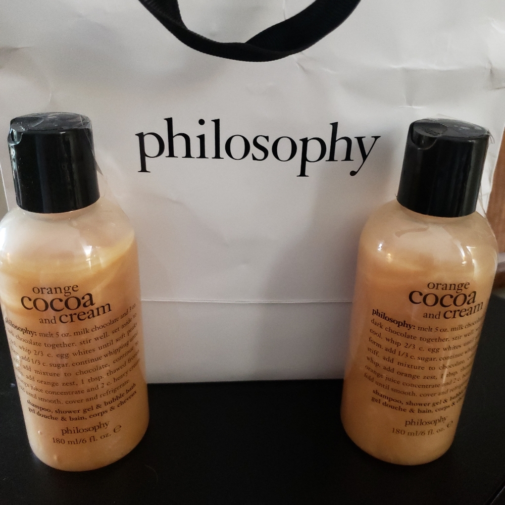🍊PHILOSOPHY Orange Cocoa and Cream Shower Gel (Lot 2) 6oz Sealed
